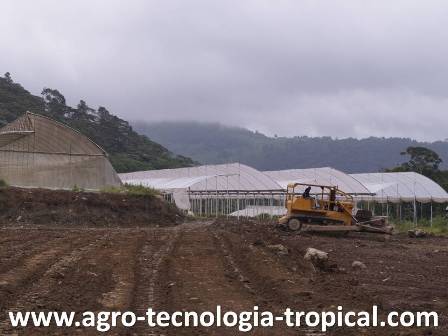 En la construccion del invernadero se remueve la capa vegetal y luego se puede volver a utilizar sobre la terraza ya conformada